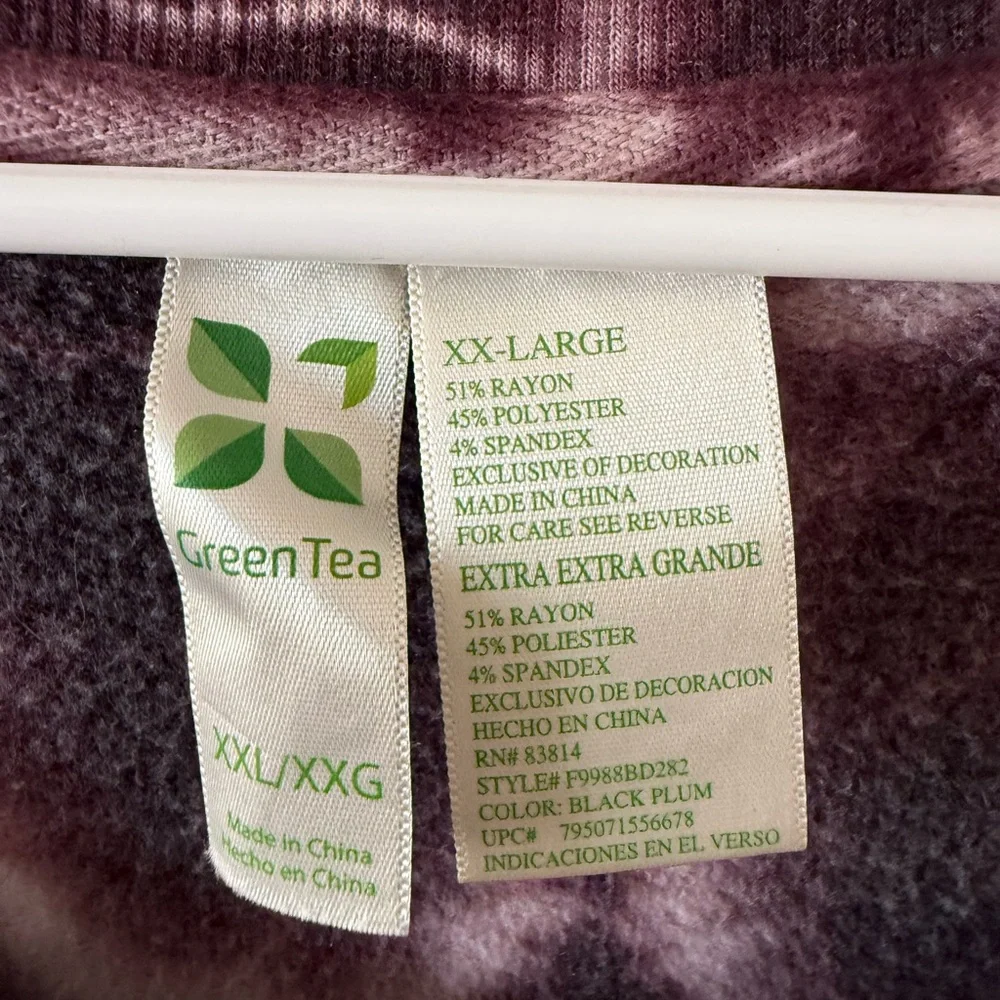 GreenTea Deep Purple Tie-Dye Long Sleeve Top - Picture 2 of 2